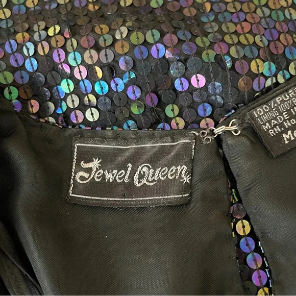 Jewel Queen Silk Sequin Dress Women Y2K Hollywood Regency fairycore whimsygoth - Picture 8 of 12